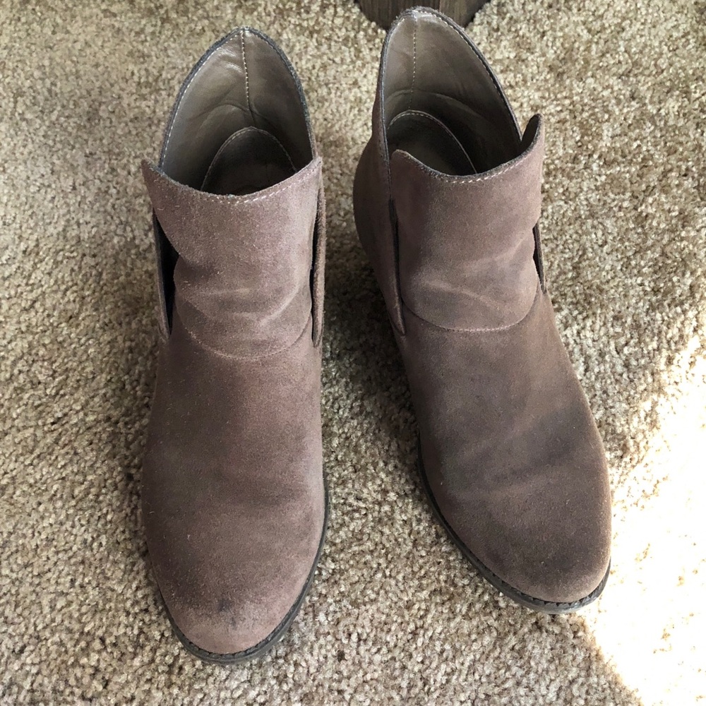 Taupe Suede Leather Boots